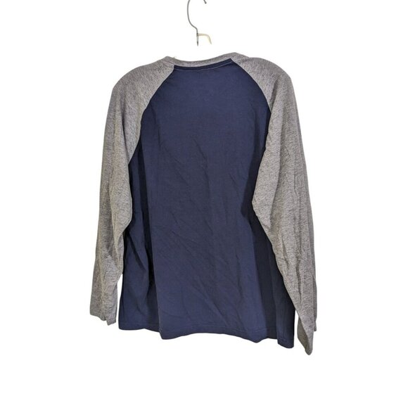 Yale University Mens XL Yale T Shirt Graphic Tee Raglan Sleeve Navy Blue Gray - Picture 2 of 4